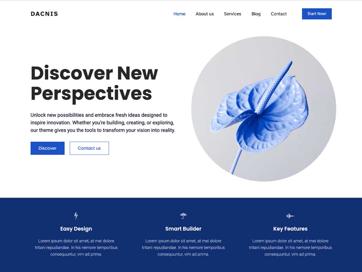 Dacnis WordPress 主题预览图,适合医疗健康