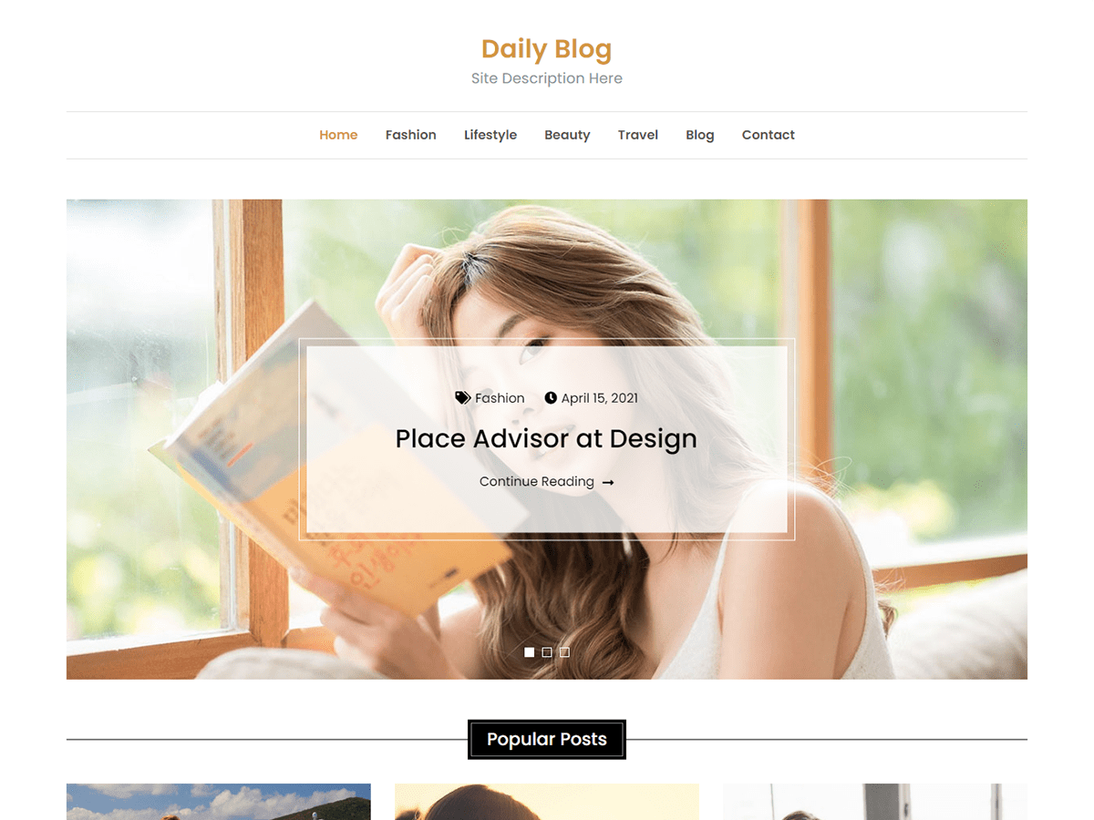 Daily Blog Screenshot