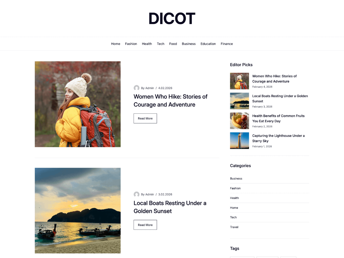 Daily Journal Dicot Screenshot