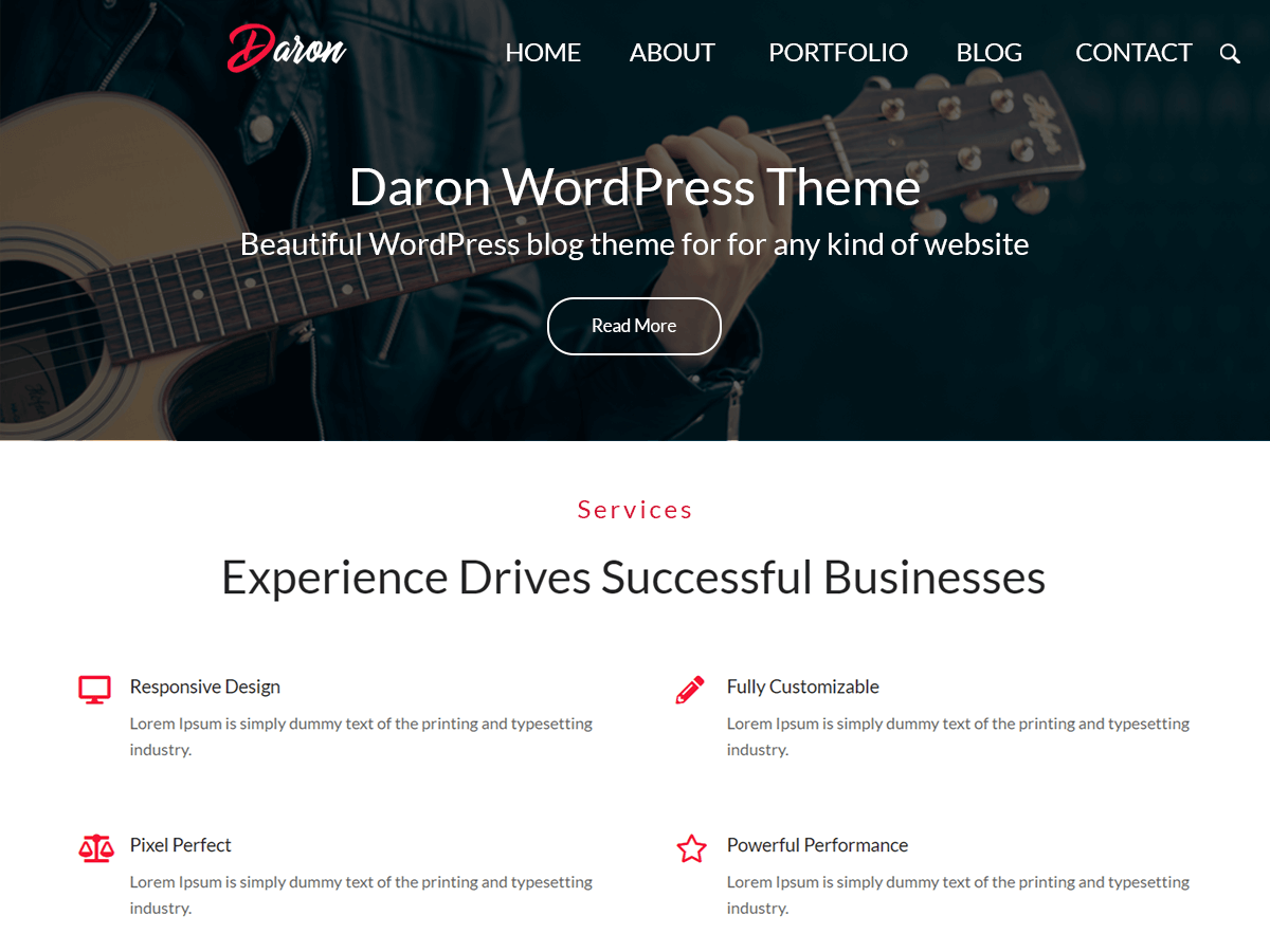 Daron WordPress Theme by awordpresslife