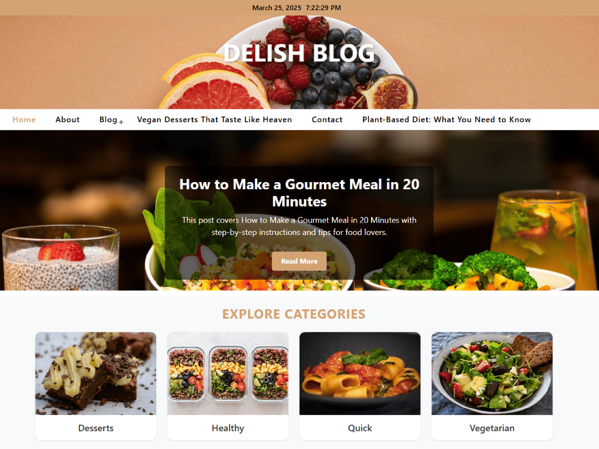 Delish Blog screenshot