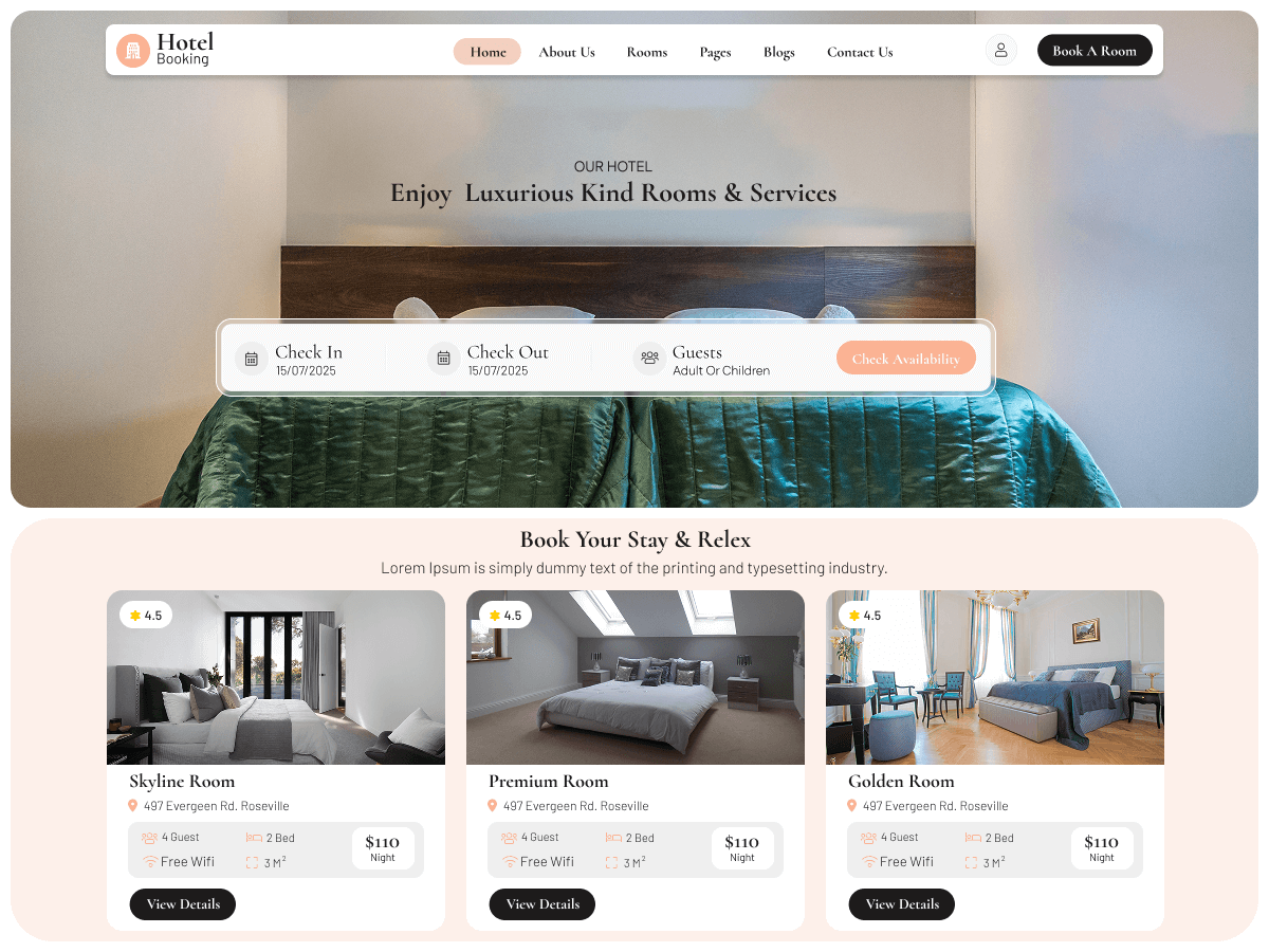 Destination Hotel Booking screenshot