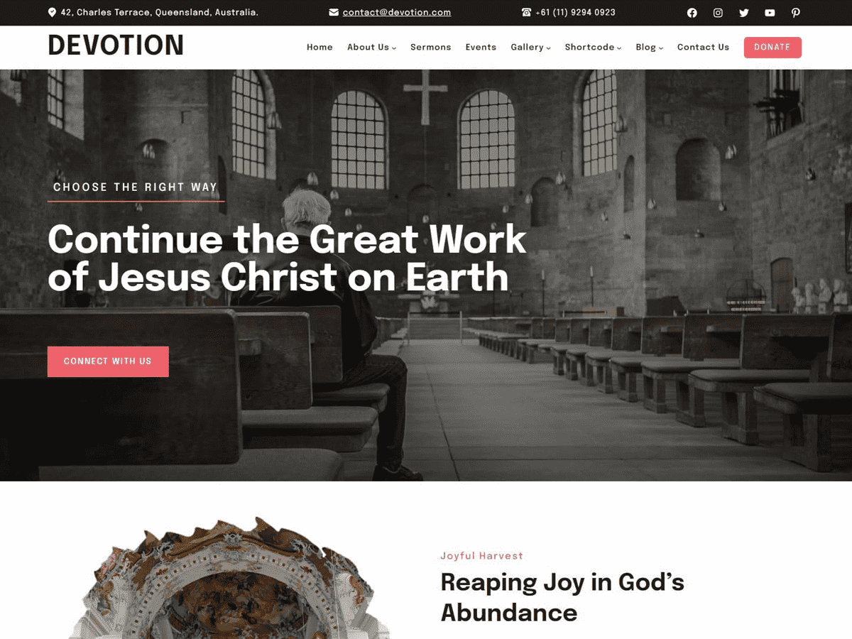 Devotion: A Powerful and Elegant Church WordPress Theme