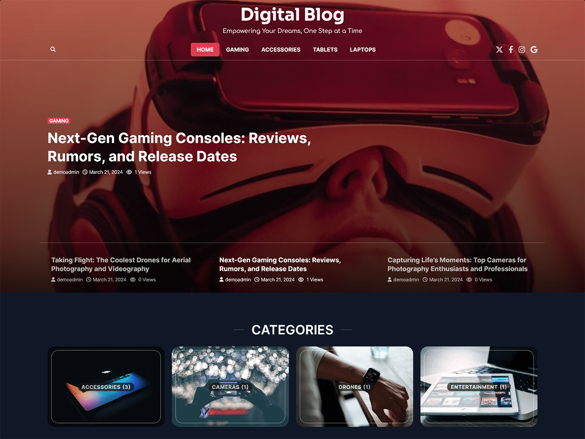 Digital Blog Screenshot