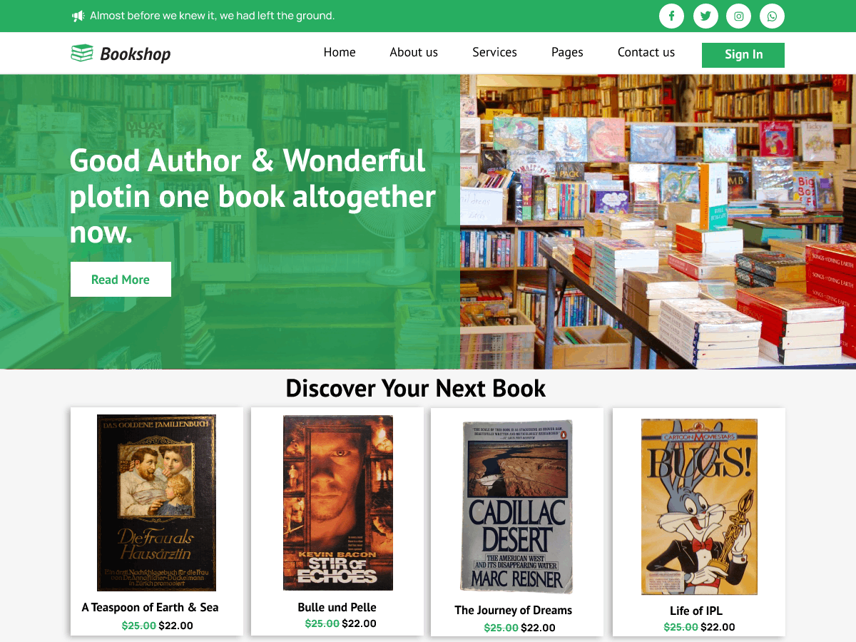 Ecommerce Bookshop screenshot