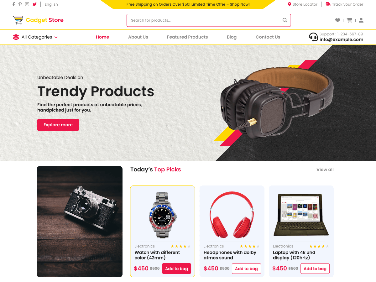 Ecommerce Gadget Store Screenshot