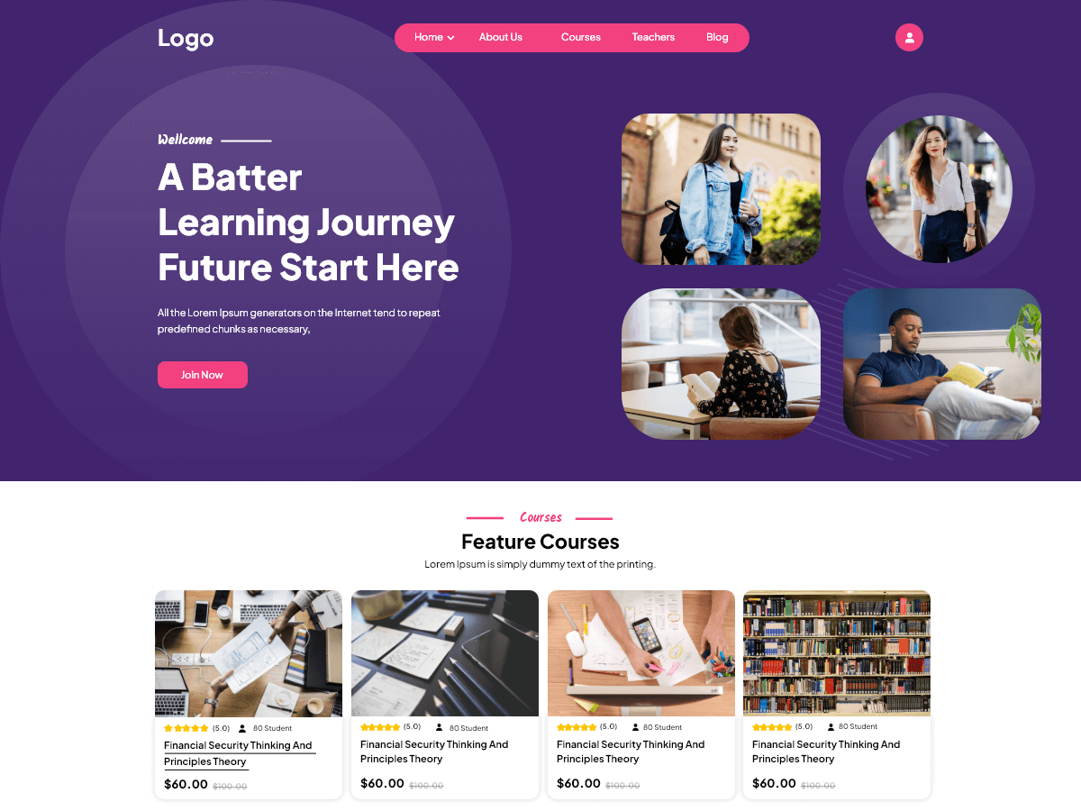 Educational Landing Page screenshot