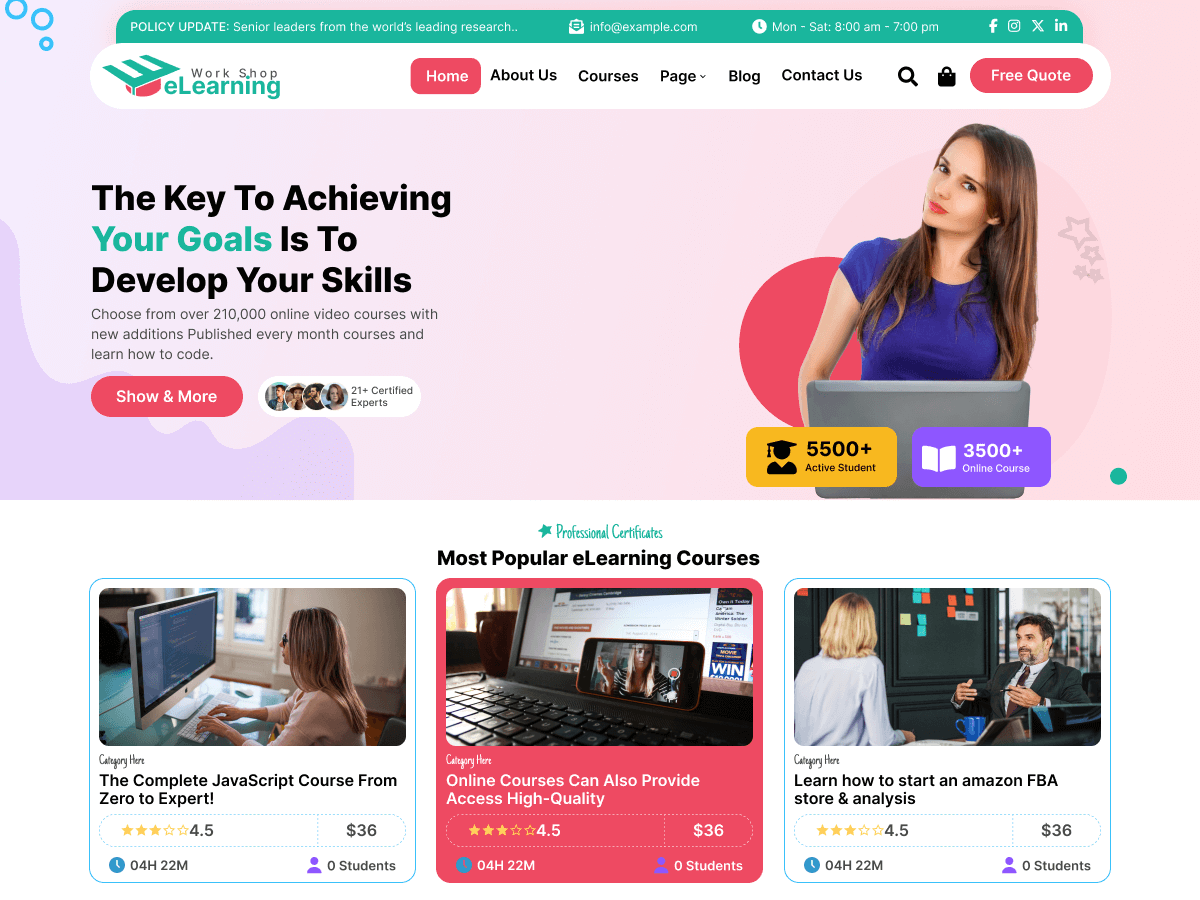 Elearning Workshop Screenshot
