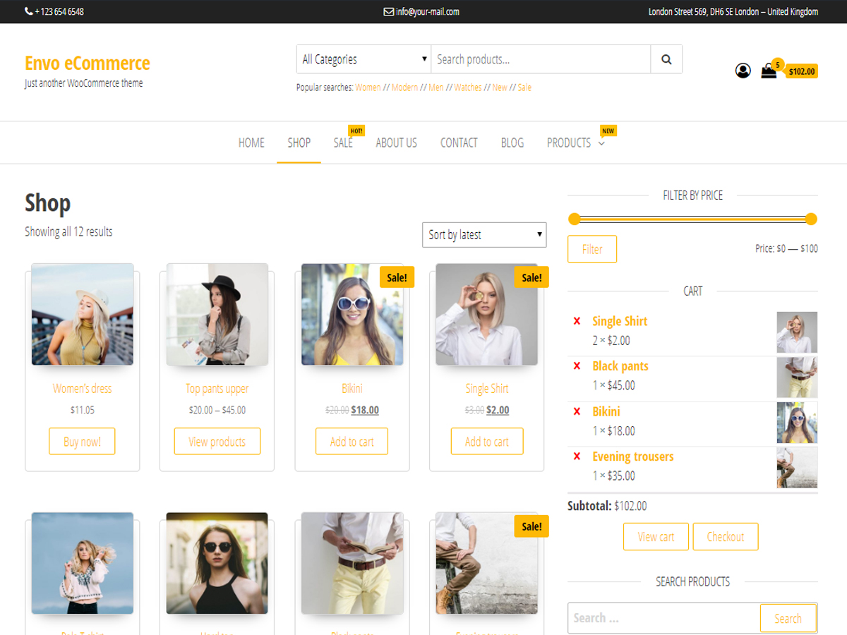 Envo eCommerce Screenshot