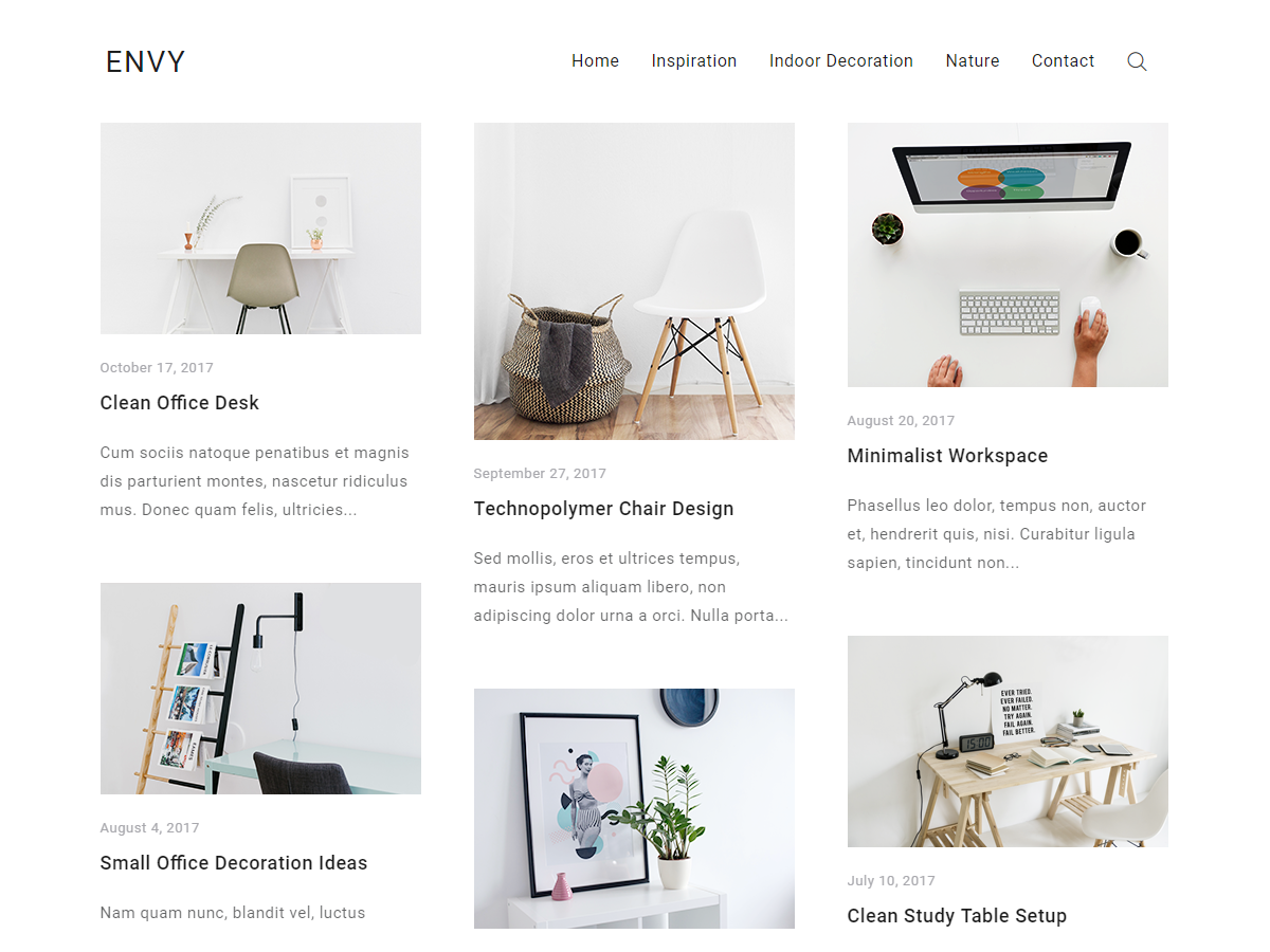 Envy Blog WordPress Theme by imrankhan0294