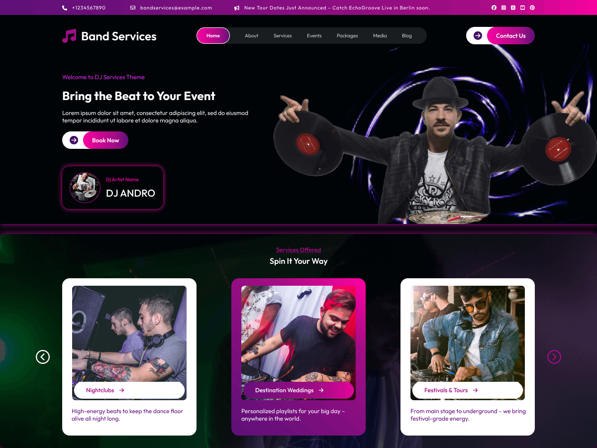 Event Band Services screenshot