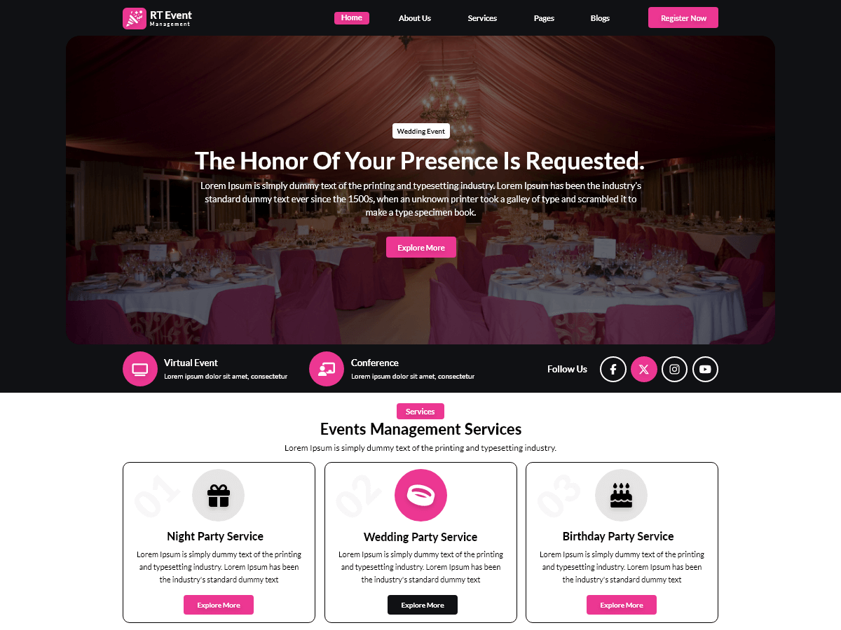 Event Management Blocks screenshot