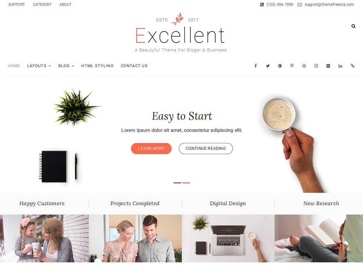 Excellent WordPress Theme by themefreesia