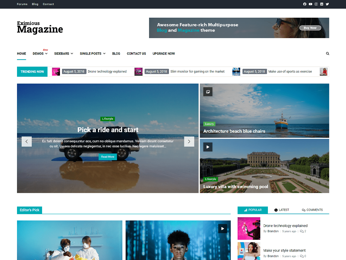 Eximious Magazine screenshot