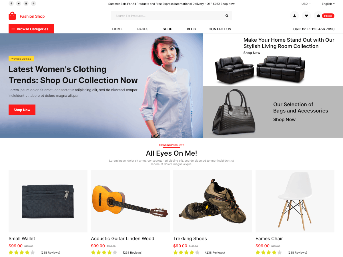 Fashion Shop Storefront screenshot