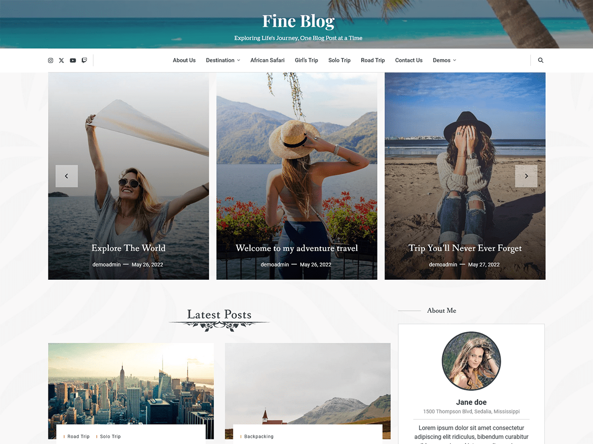 Fine Blog screenshot
