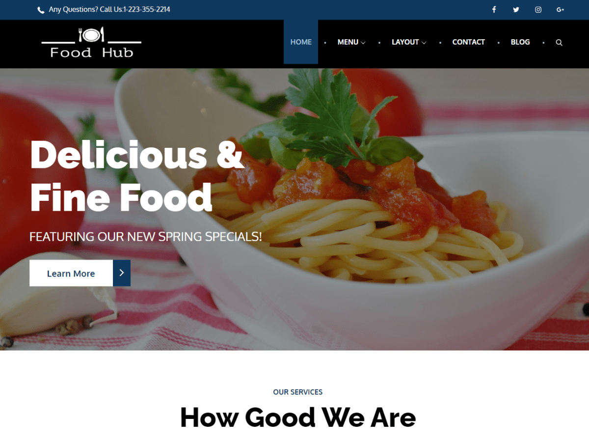 Food Hub Screenshot