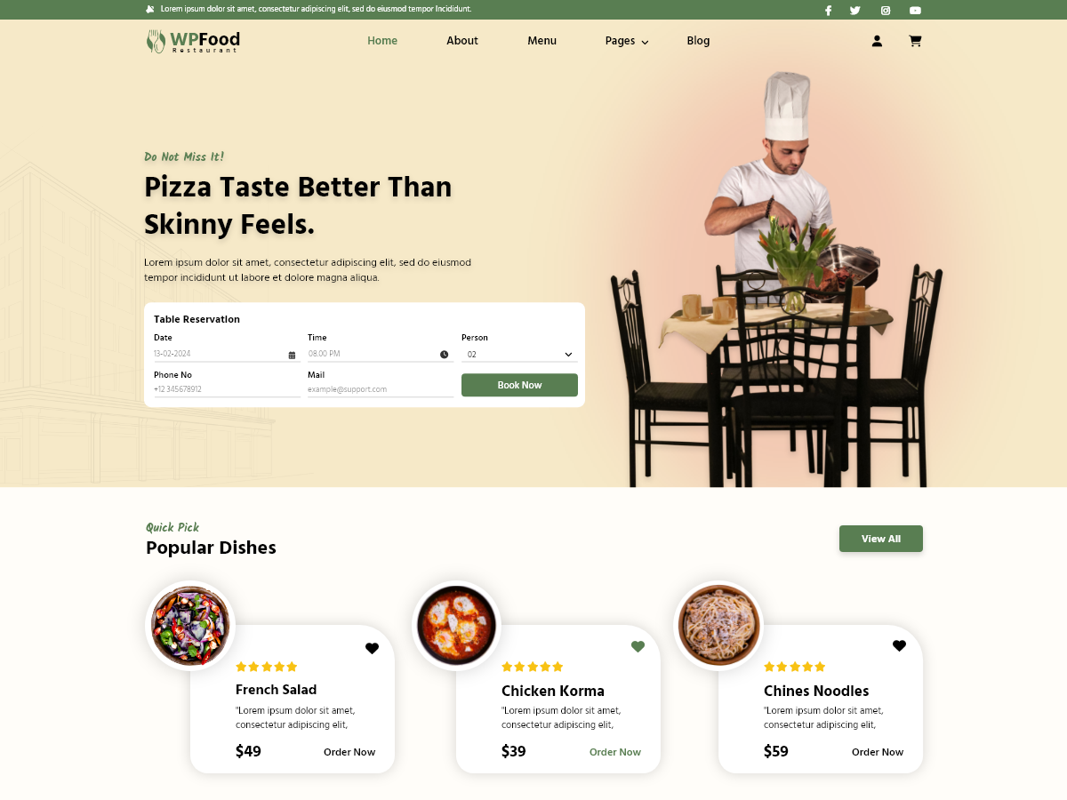 Food Restaurant Elementor screenshot