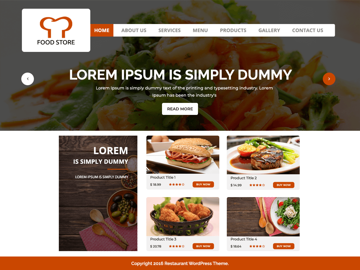 Food Restaurant WordPress Theme by sonal6578