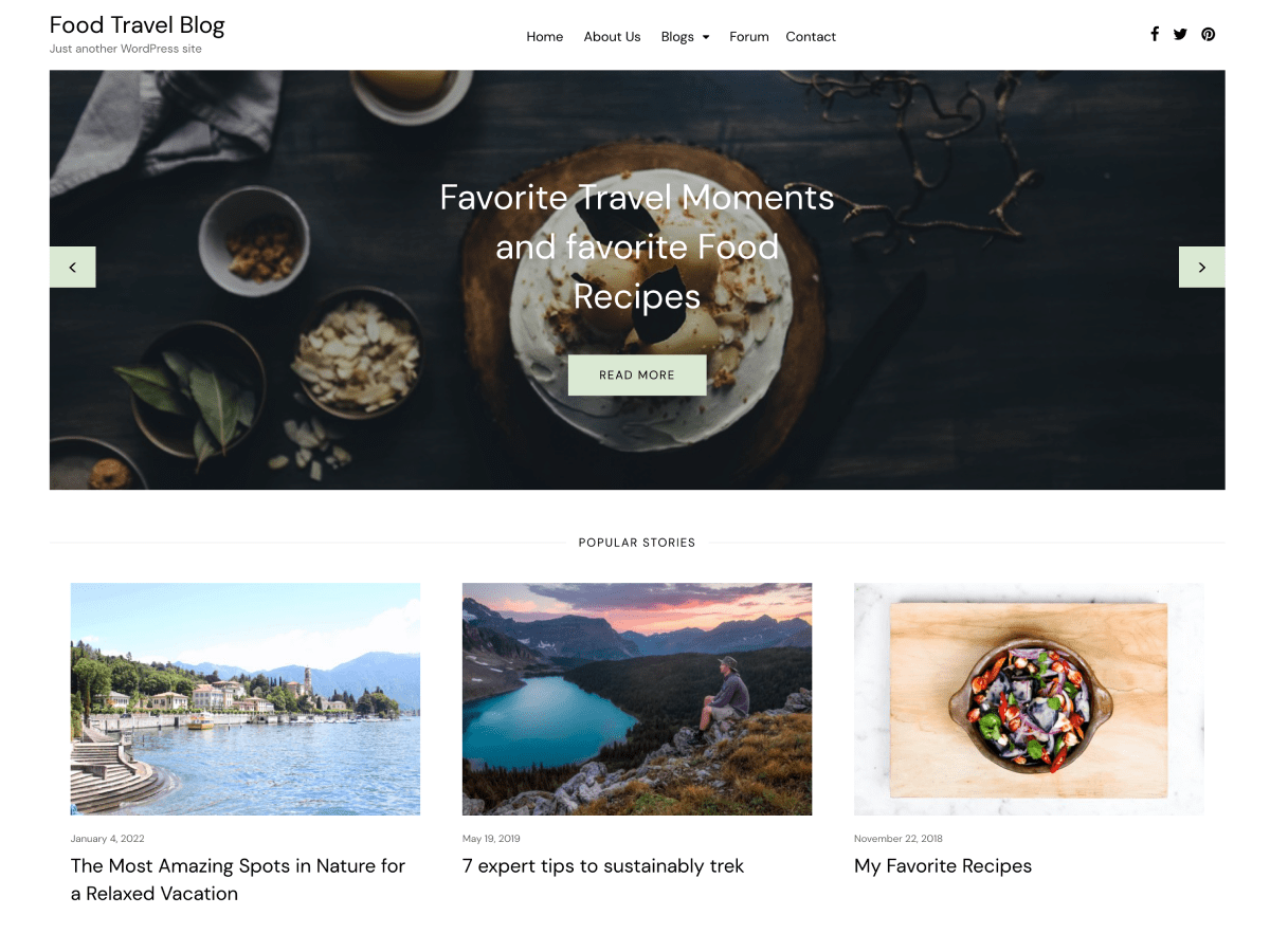 Food Travel Blog screenshot