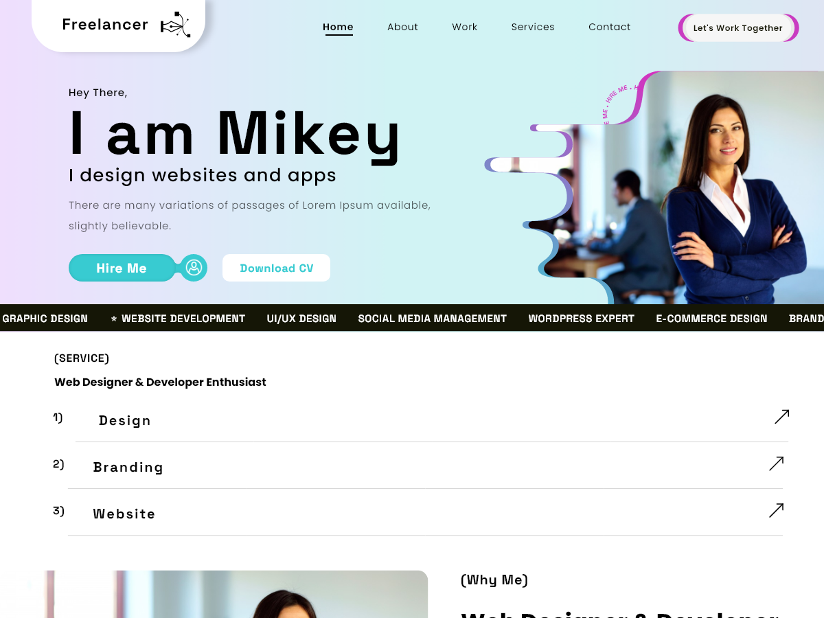 Freelancer Resume screenshot