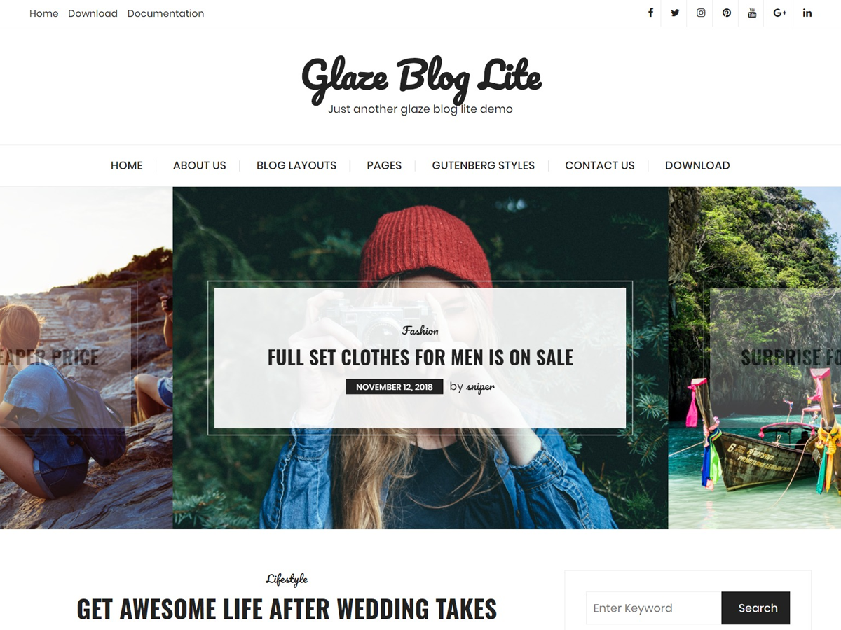 Glaze Blog Lite WordPress Theme by catchthemes
