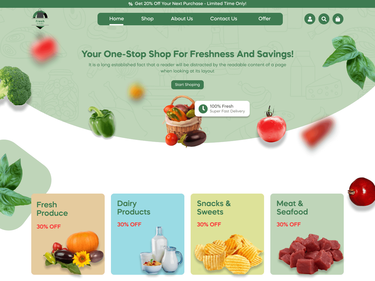 Grocery Supermarket Elementor screenshot