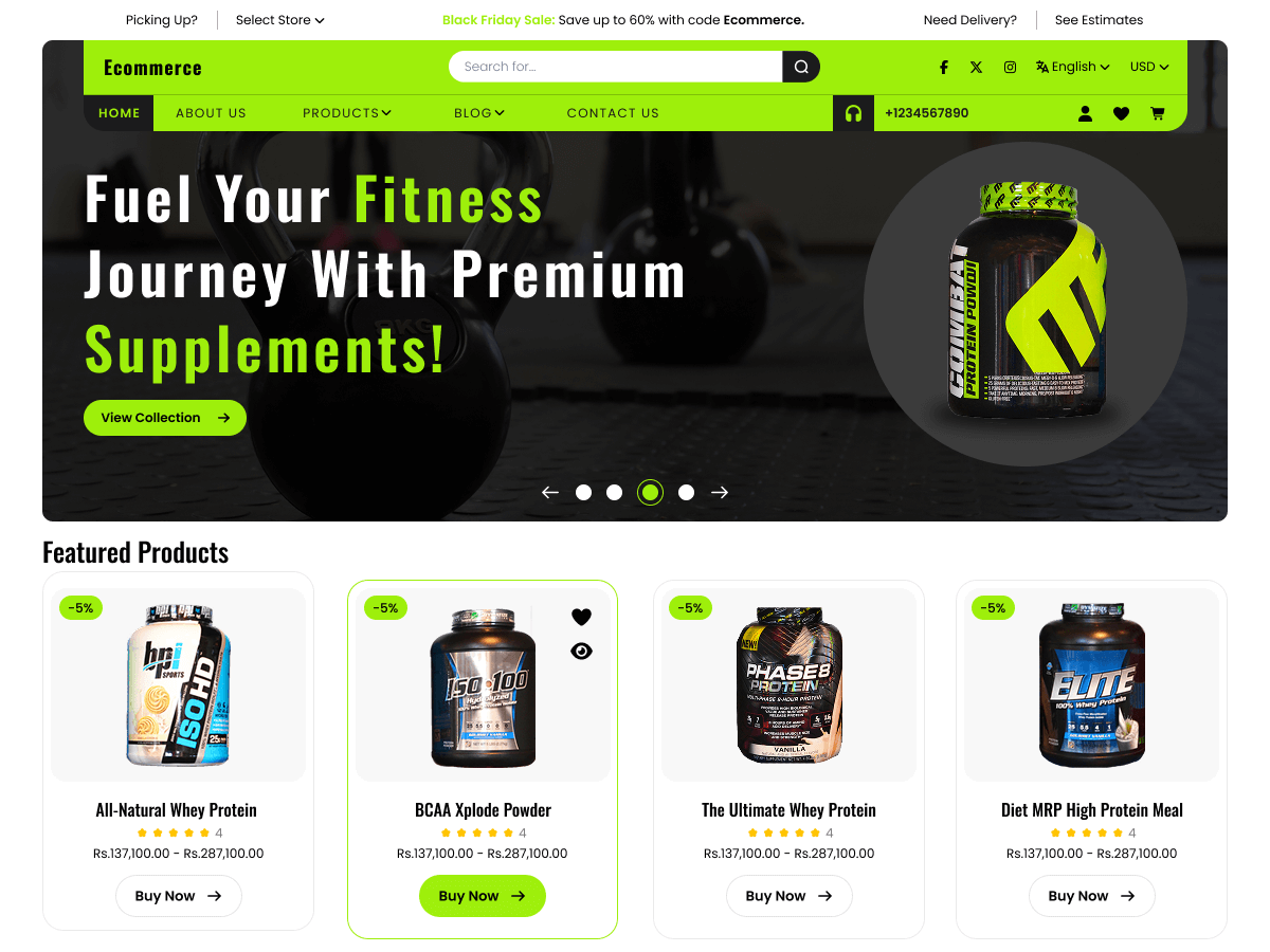 Gym Nutrition Shop Screenshot