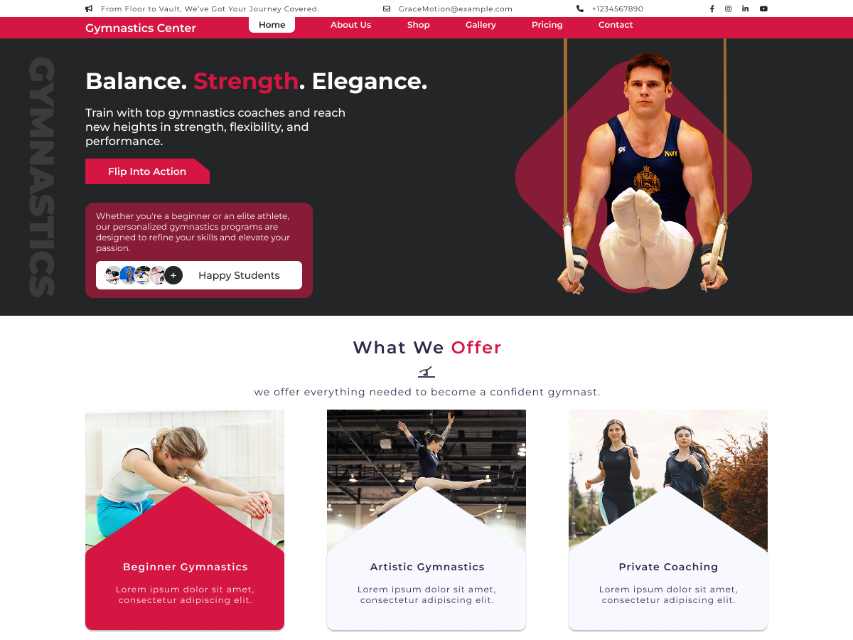 Gymnastics Center screenshot