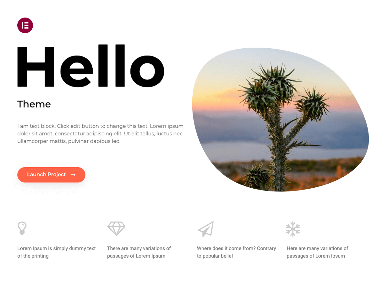 Hello Elementor screenshot