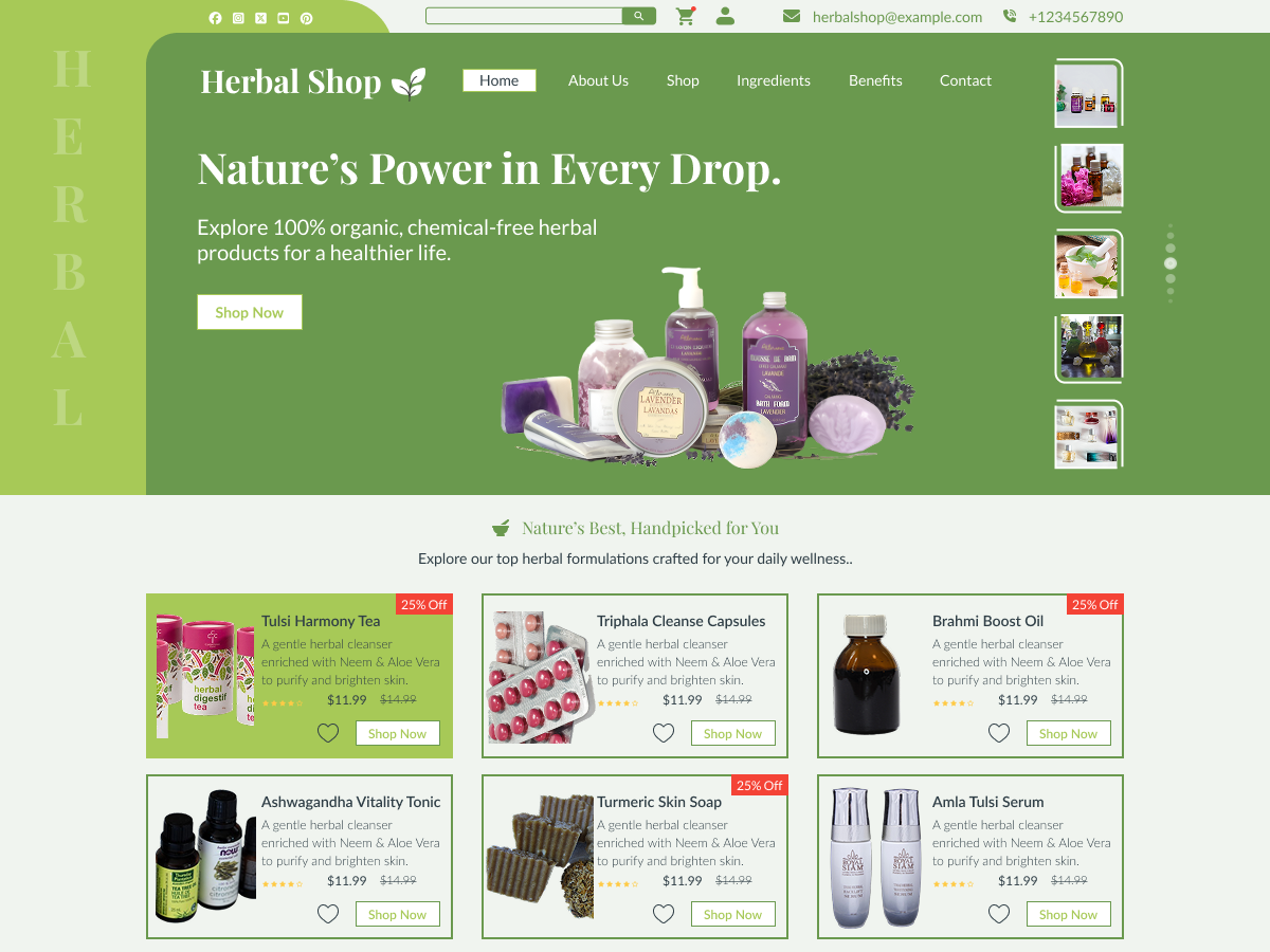 Herbal Products Shop screenshot