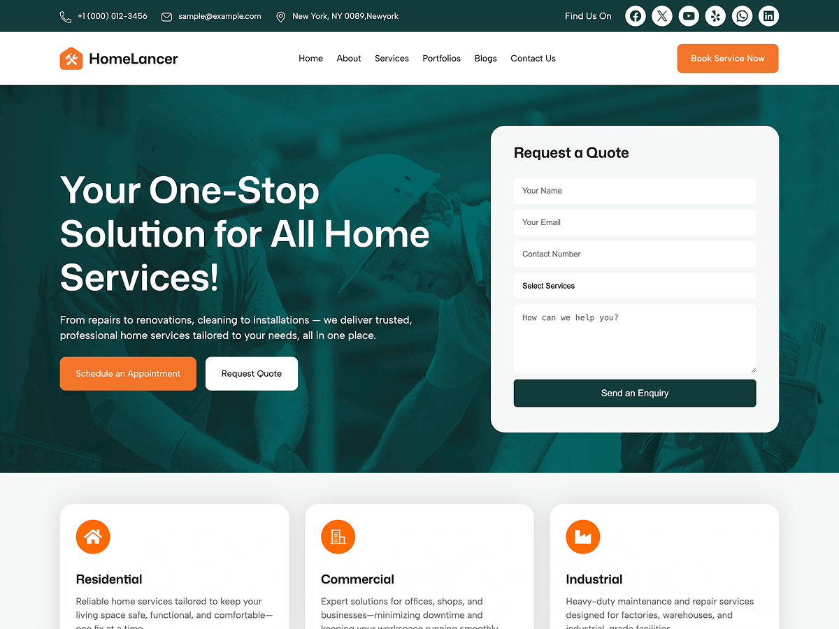 HomeLancer WordPress 主题预览图,适合公益社群