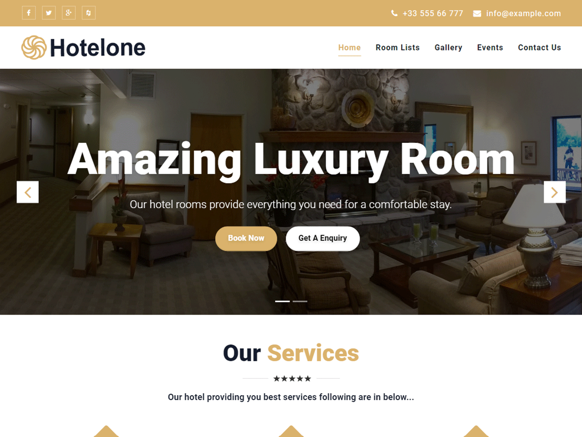 Hotelone WordPress Theme by britetechs