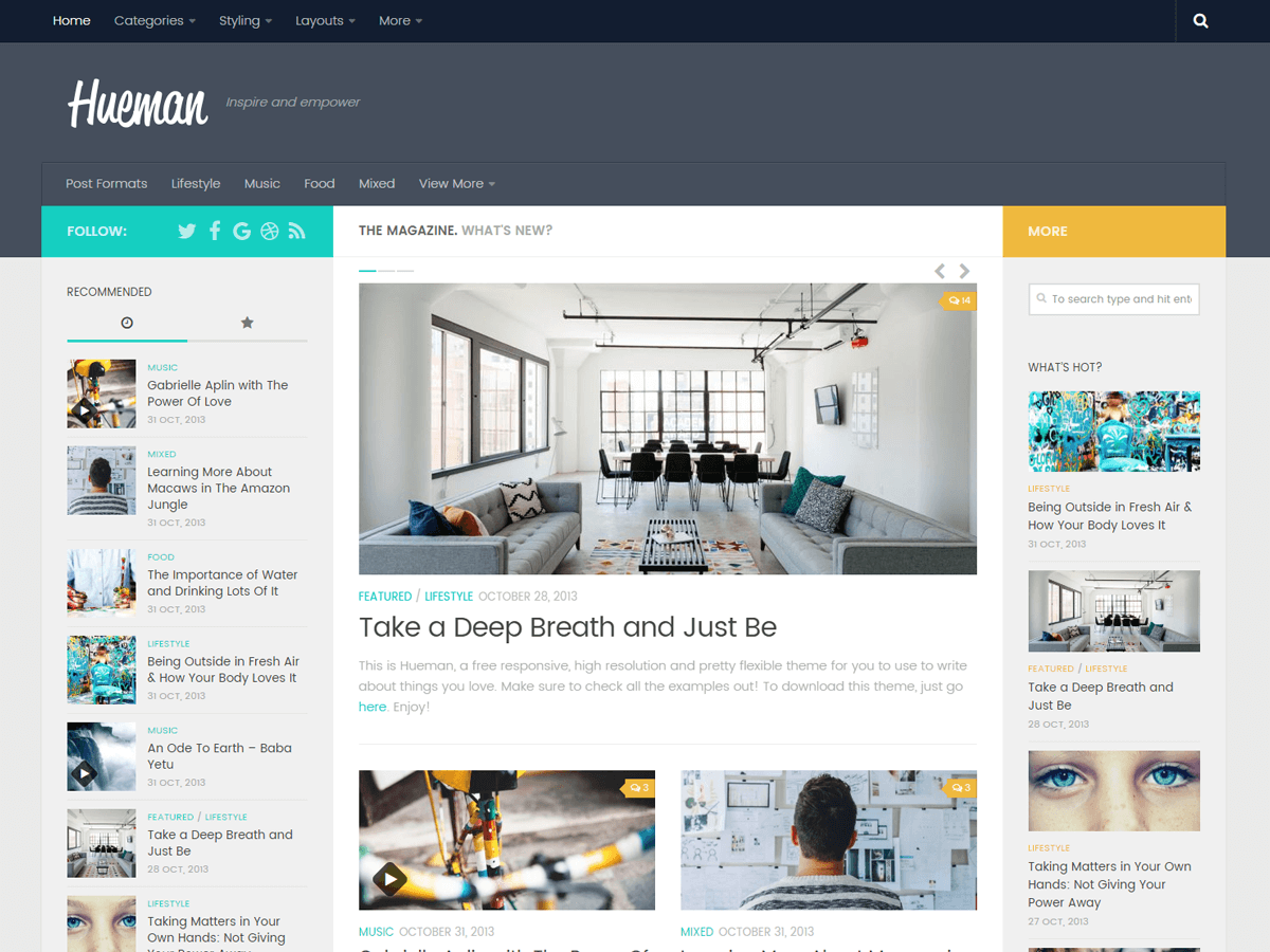Hueman Free WordPress Theme by nikeo