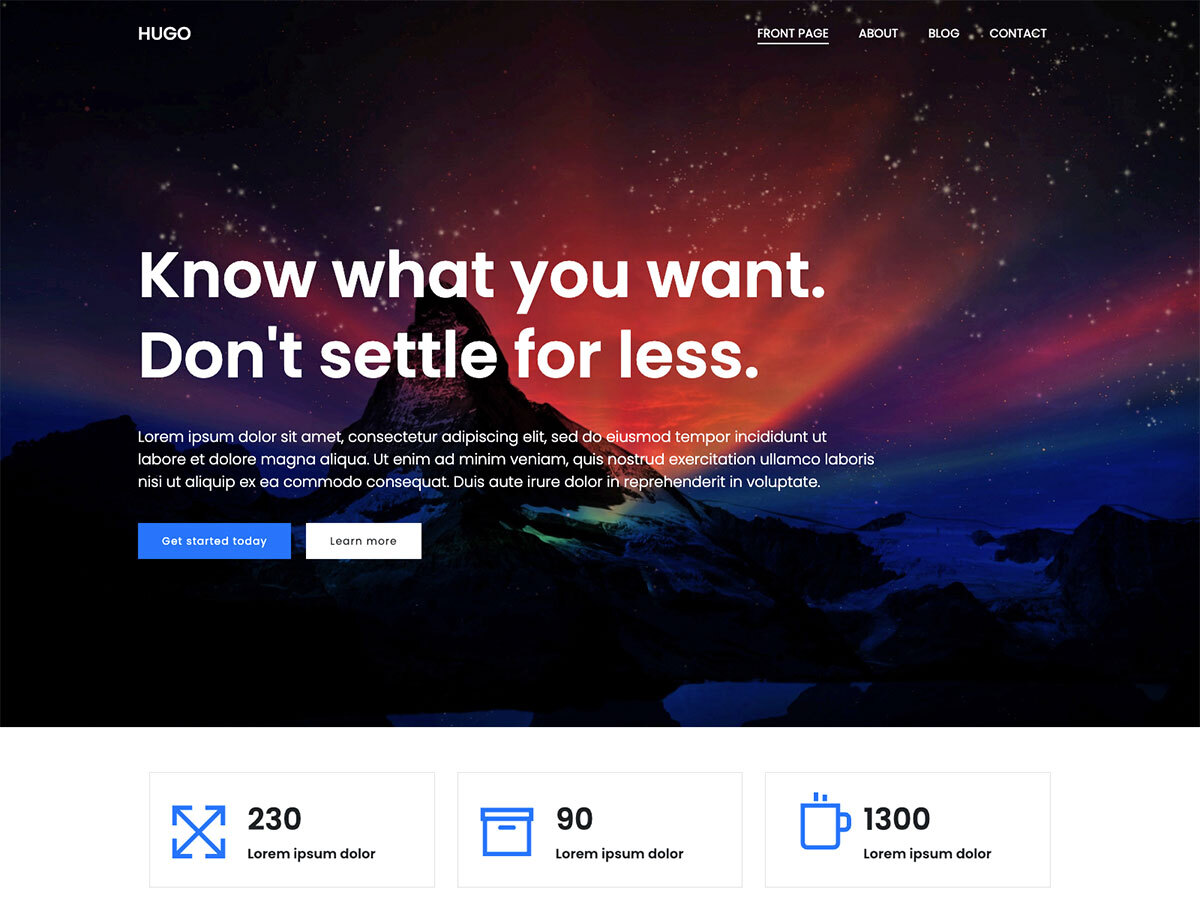 Hugo WP screenshot