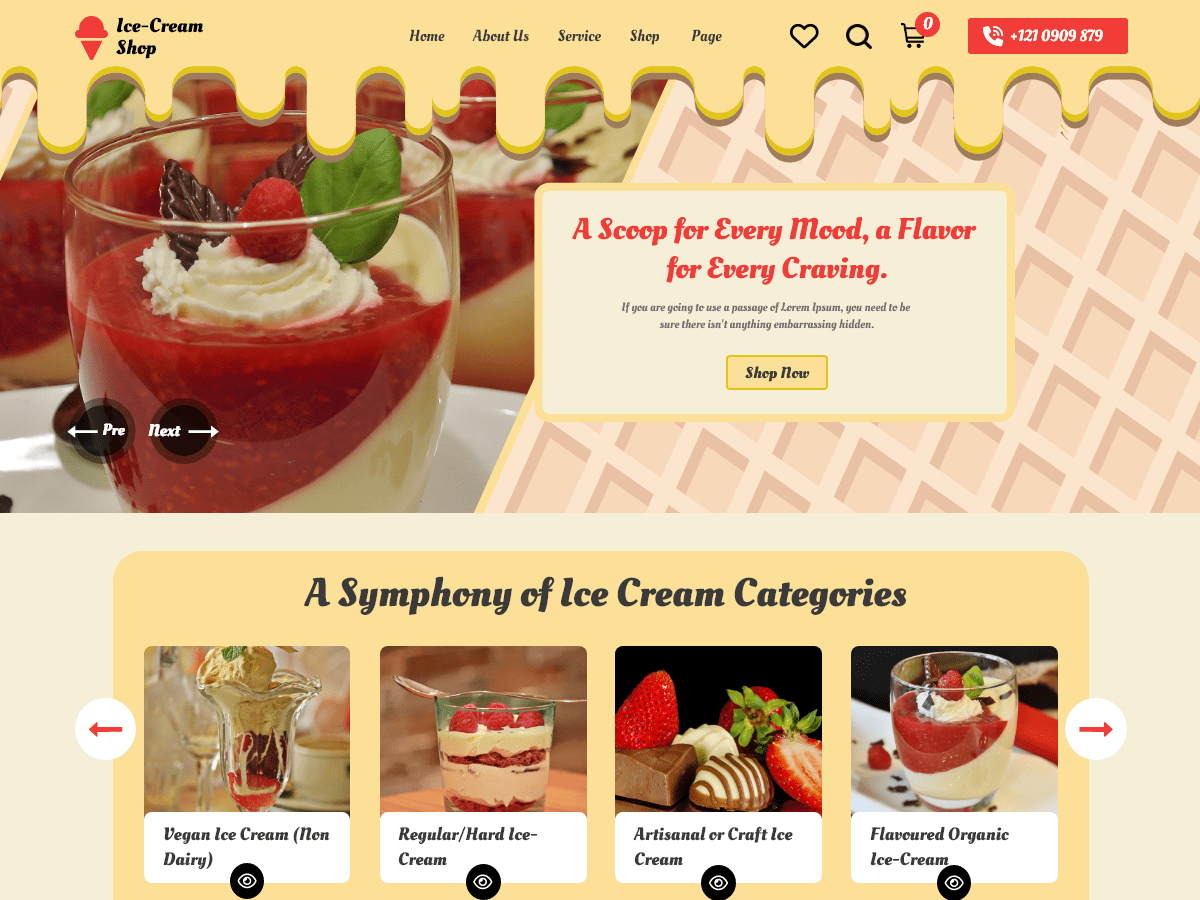 Ice Cream Shop WordPress Theme - Create a Cool Online Presence