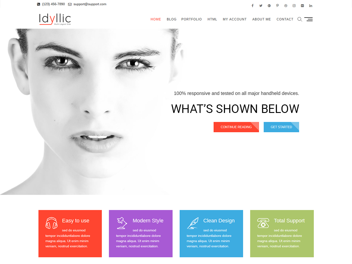 Idyllic WordPress Theme by themefreesia