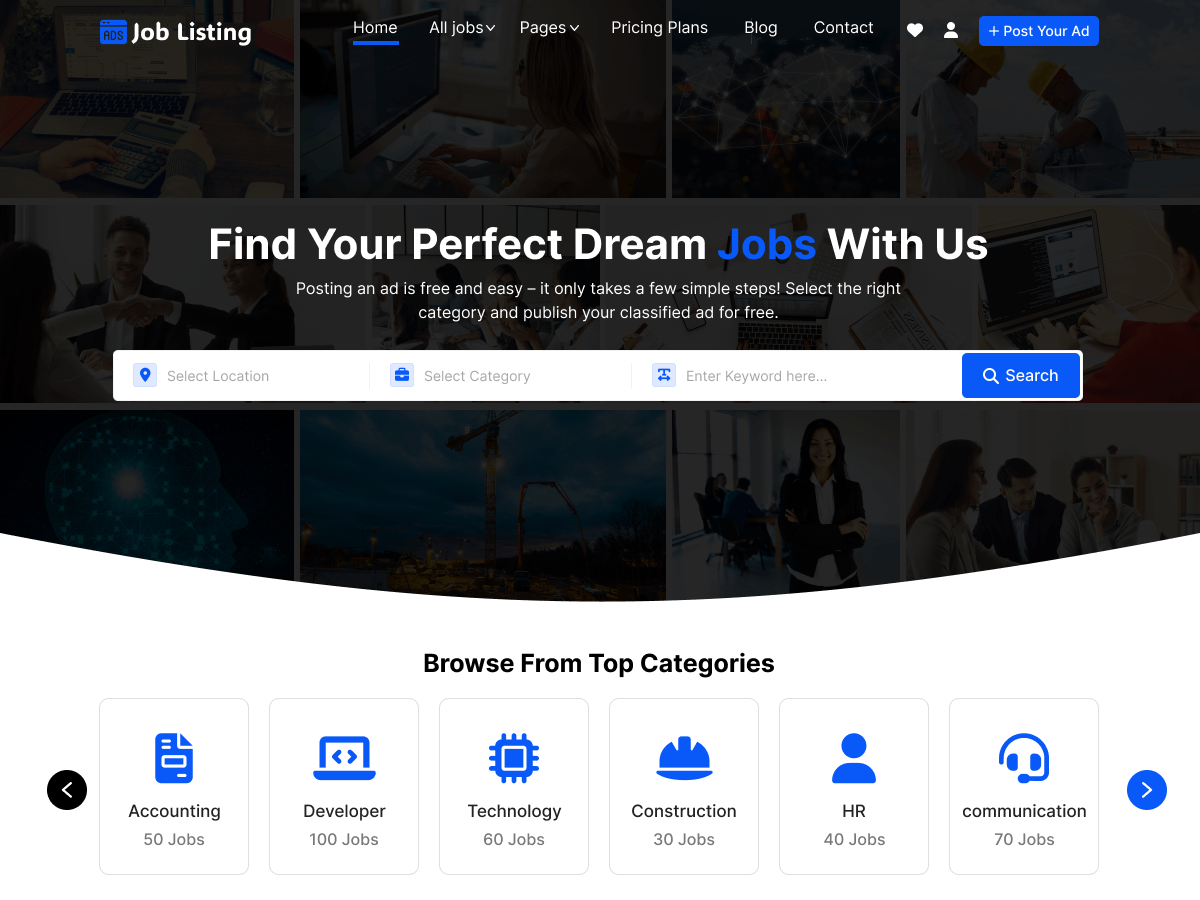 Job Listing screenshot