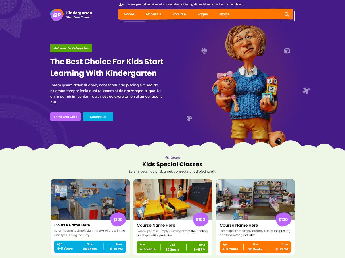 Kindergarten Elementor screenshot