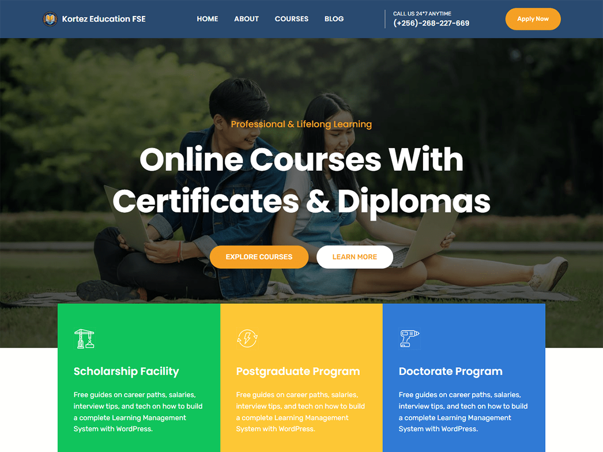 Kortez Education FSE Screenshot