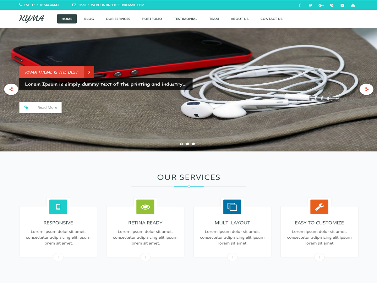 Kyma WordPress Theme by webhuntinfotech
