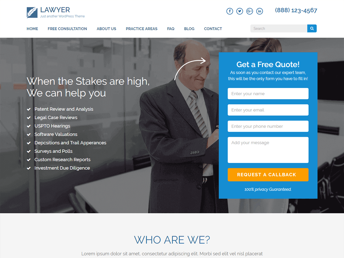 Lawyer Landing Page screenshot
