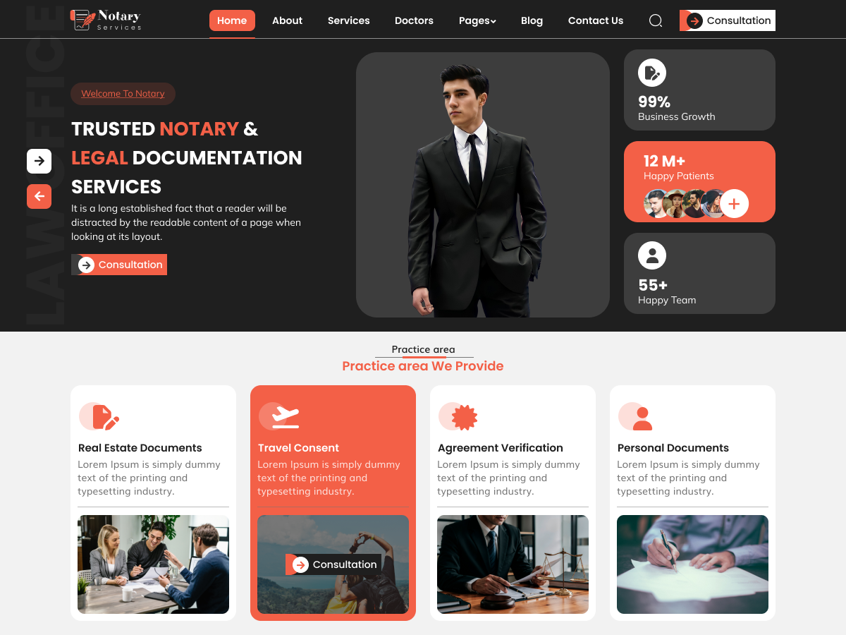 Legal Notary Firm Screenshot