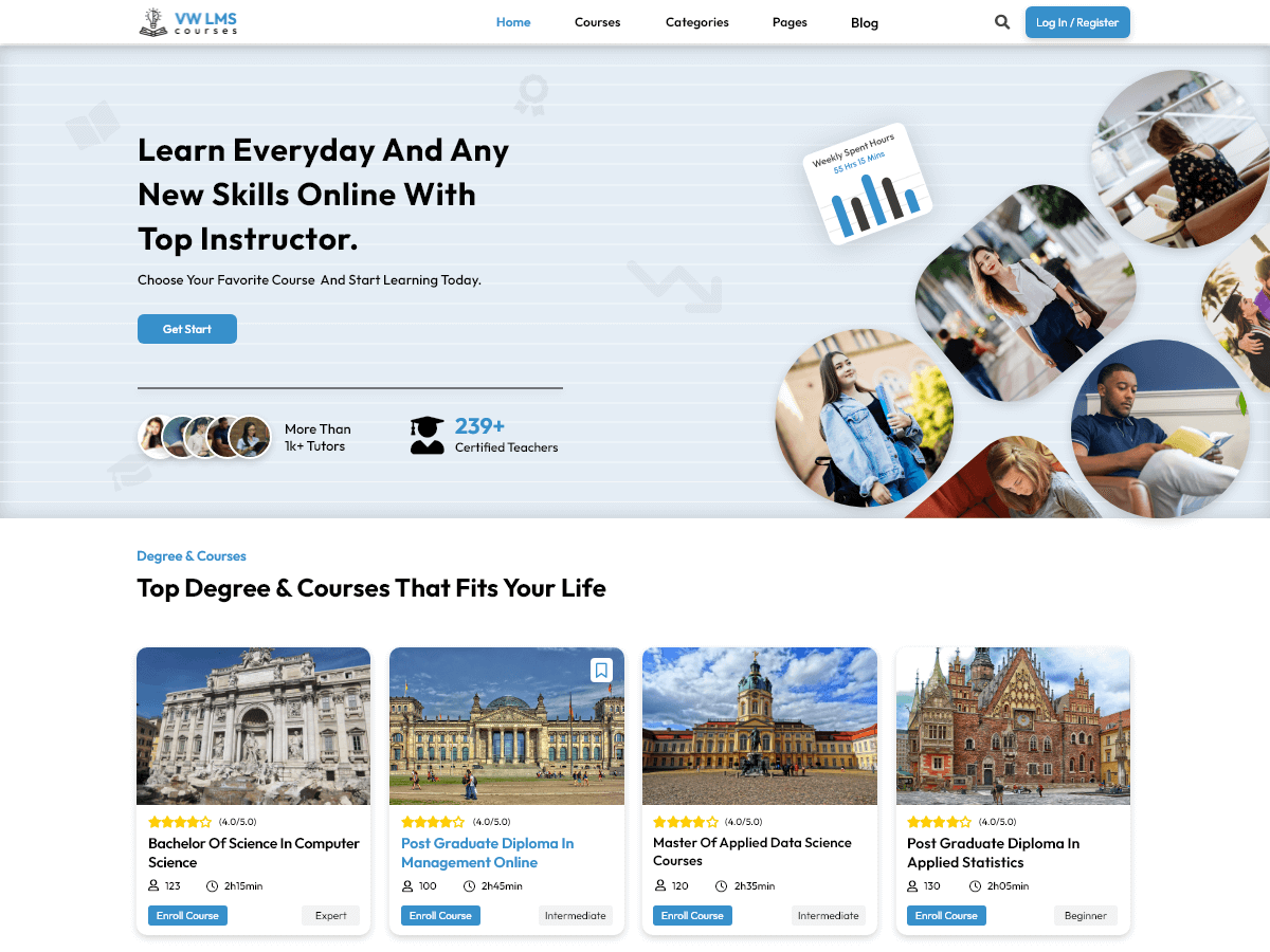 LMS Education Courses screenshot