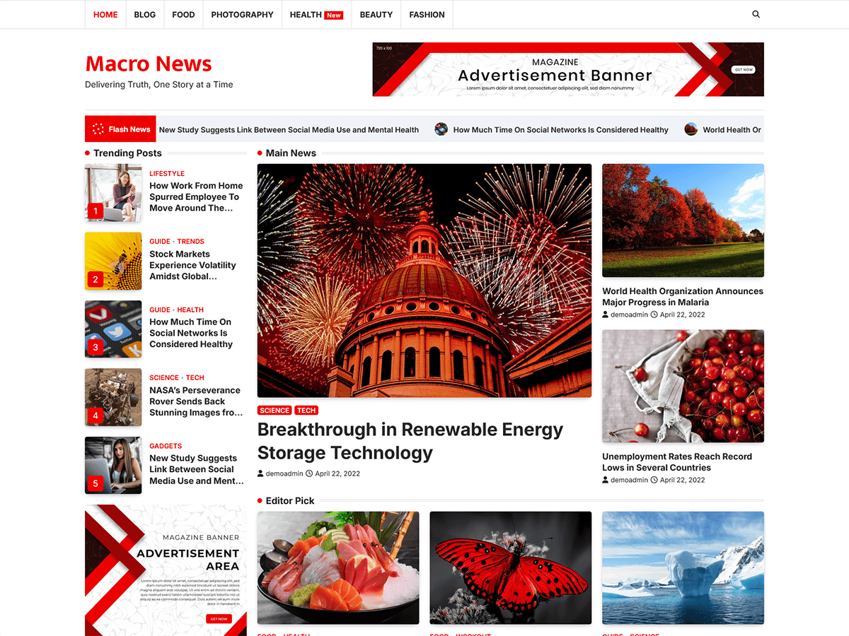 Macro News Screenshot