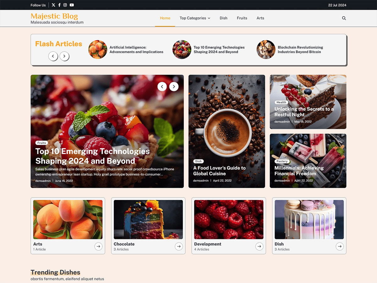 Majestic Blog Screenshot