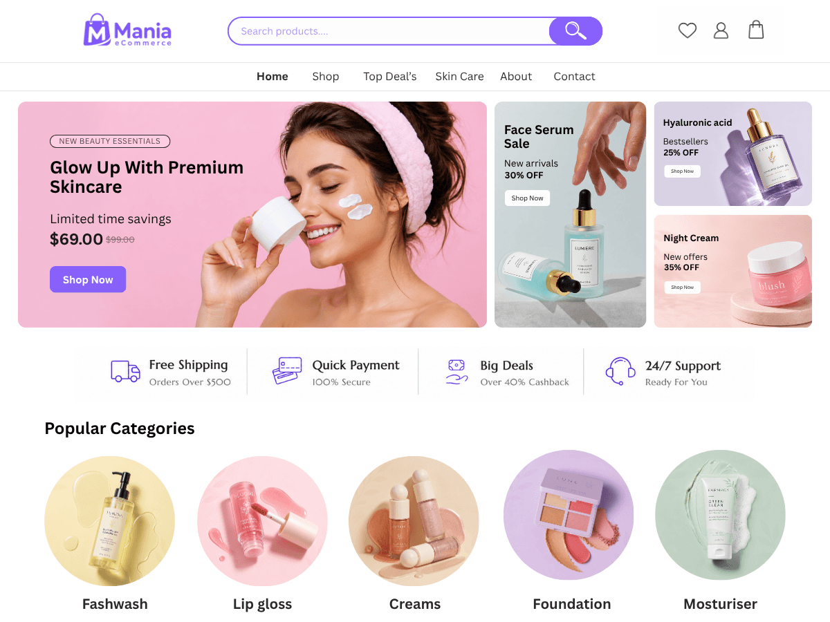 Mania eCommerce running inside a SandyWP sandbox