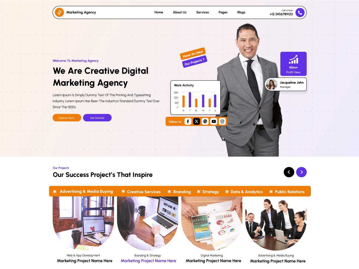 Marketing Firm Screenshot