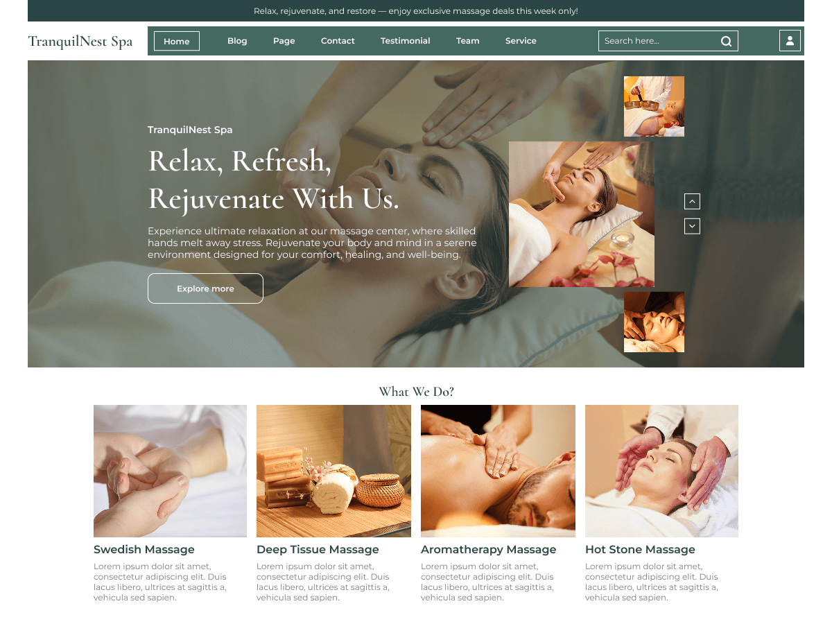 Massage Wellness Retreat screenshot