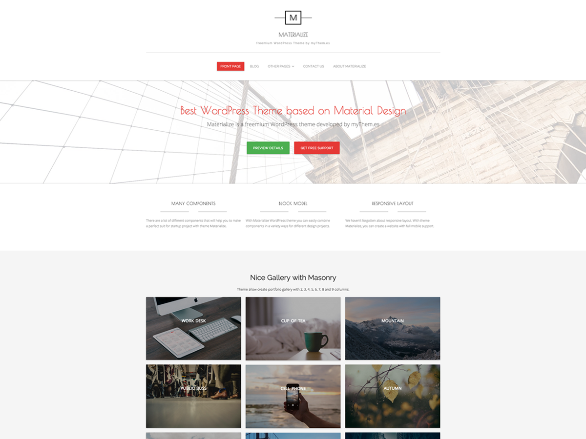 Materialize WordPress Theme by mythemes